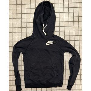 Nike Sportswear Rally Funnel Neck Hoodie Sweatshirt Black 883021-010 Women's XS